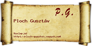 Ploch Gusztáv névjegykártya